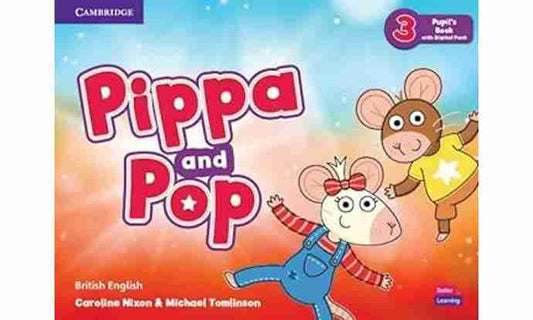 Book cover of 'Pippa and Pop' with two cartoon characters on a colorful background.
