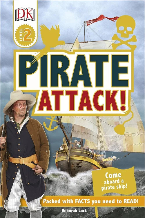 Book cover of 'Pirate Attack!' with a pirate and ship illustration.
