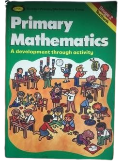 Book cover of 'Primary Mathematics' with children at desks and a teacher.