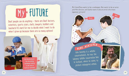 Children's book page about dreams and aspirations with illustrations and text.