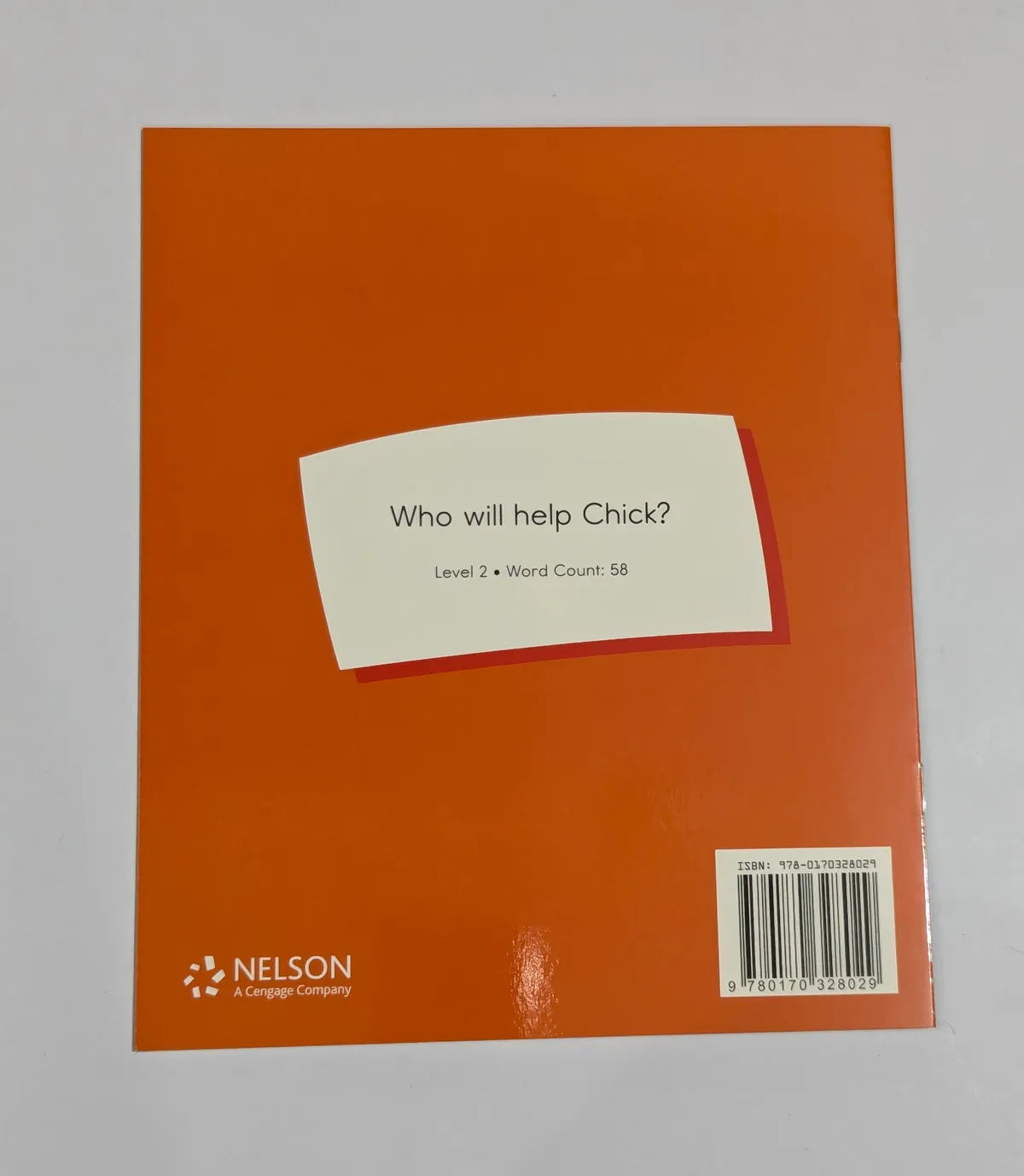 Orange book cover with a white label and Nelson logo on a gray background