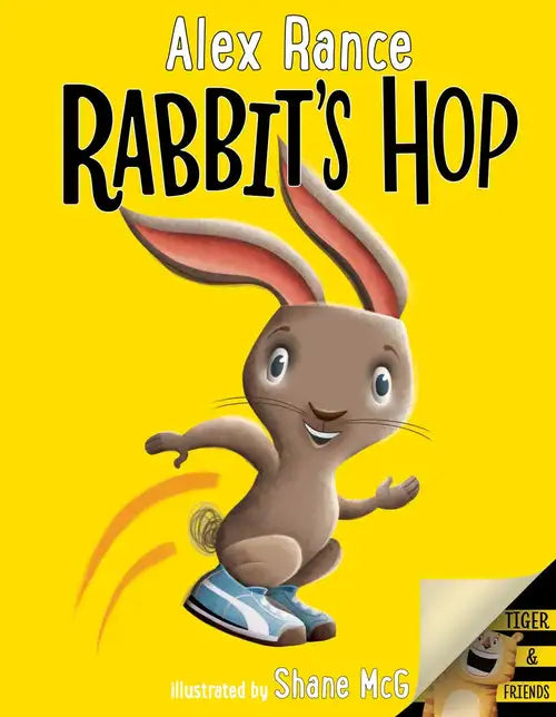 Book cover of 'Rabbit's Hop' featuring a cartoon rabbit on a yellow background