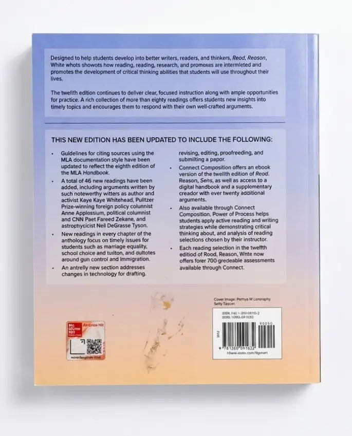 Back cover of a book showing a light blue top section with descriptive text and a peach-beige lower section with a barcode, title, and small illustration.