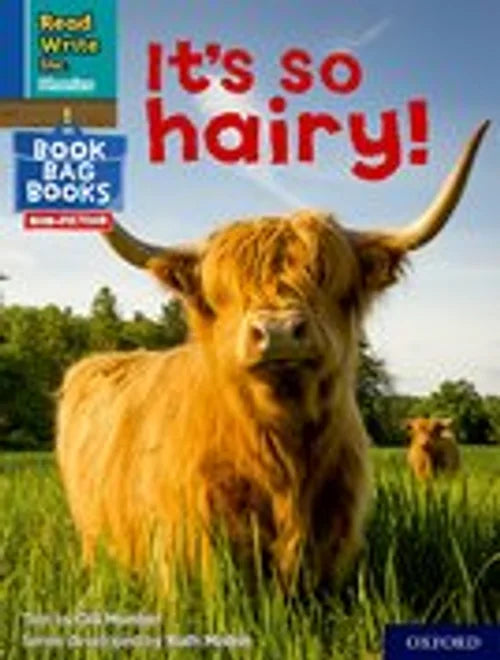 Book cover of 'It's so hairy!' featuring a highland cow in a field.