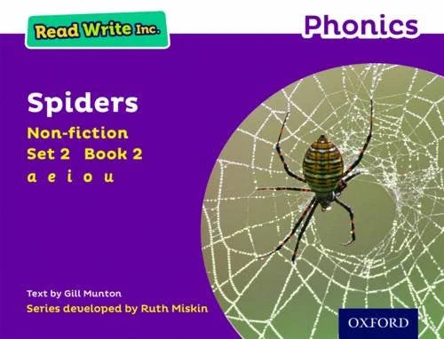 Book cover of 'Spiders' from Read Write Inc. Phonics series with a spider on a web.
