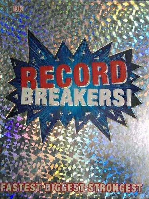 Book cover of 'Record Breakers!' with metallic background