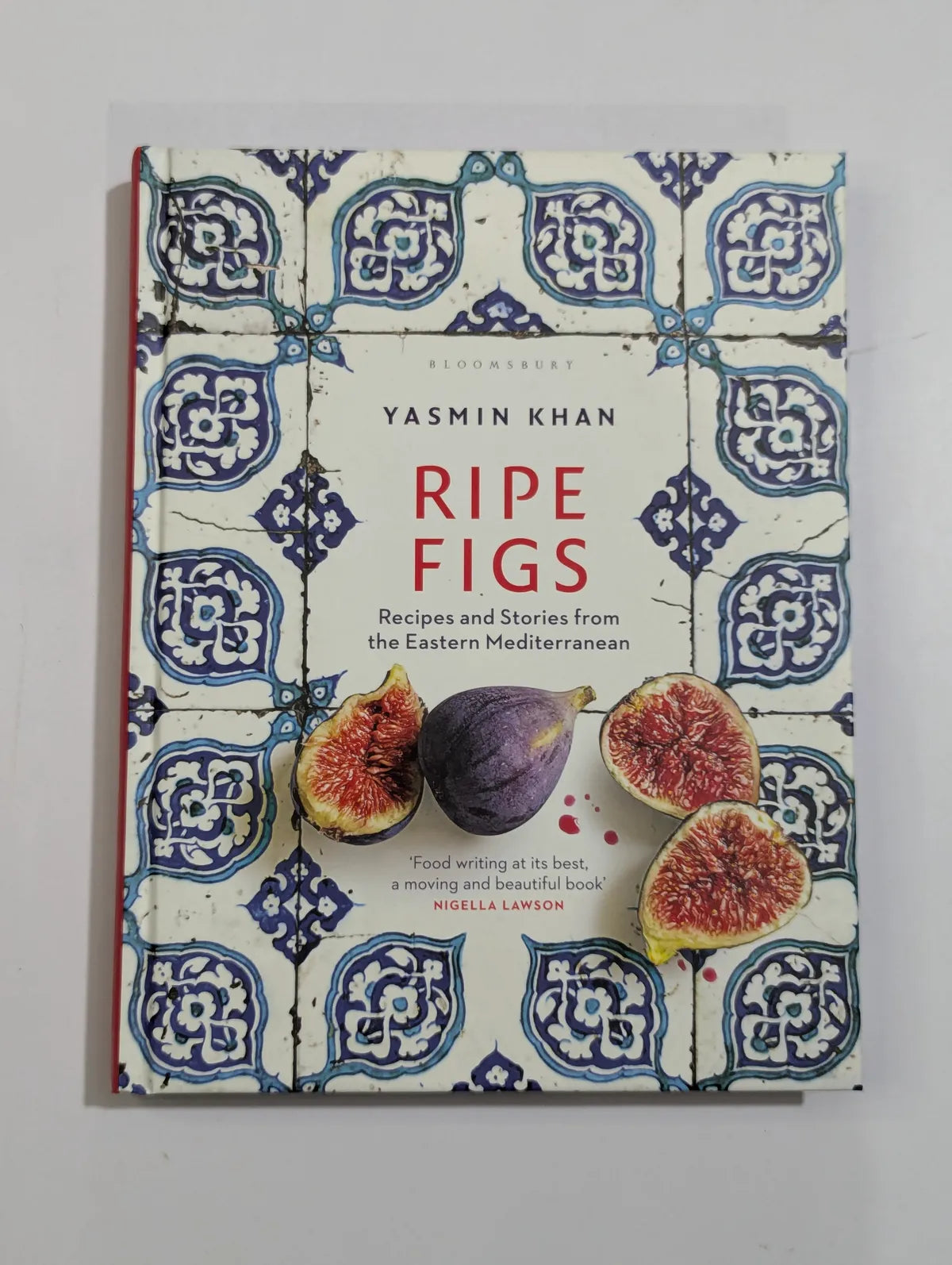 Book titled 'Ripe Figs' by Yasmin Khan with a decorative cover featuring figs and patterns.