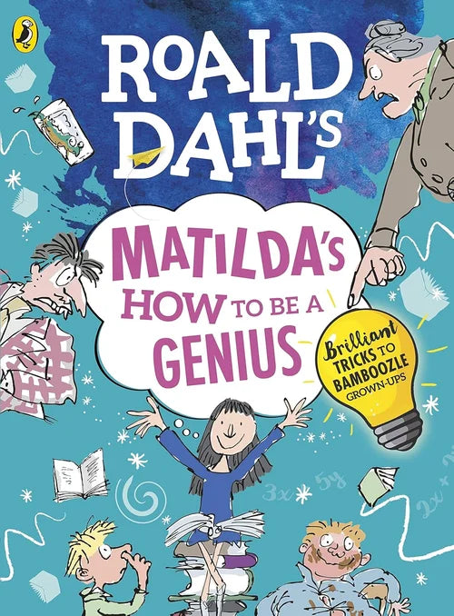 Book cover of 'How to be a Genius' by Roald Dahl featuring illustrations and text.