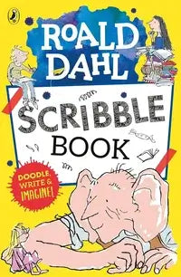 Roald Dahl Scribble Book cover with a cartoon character and colorful design.