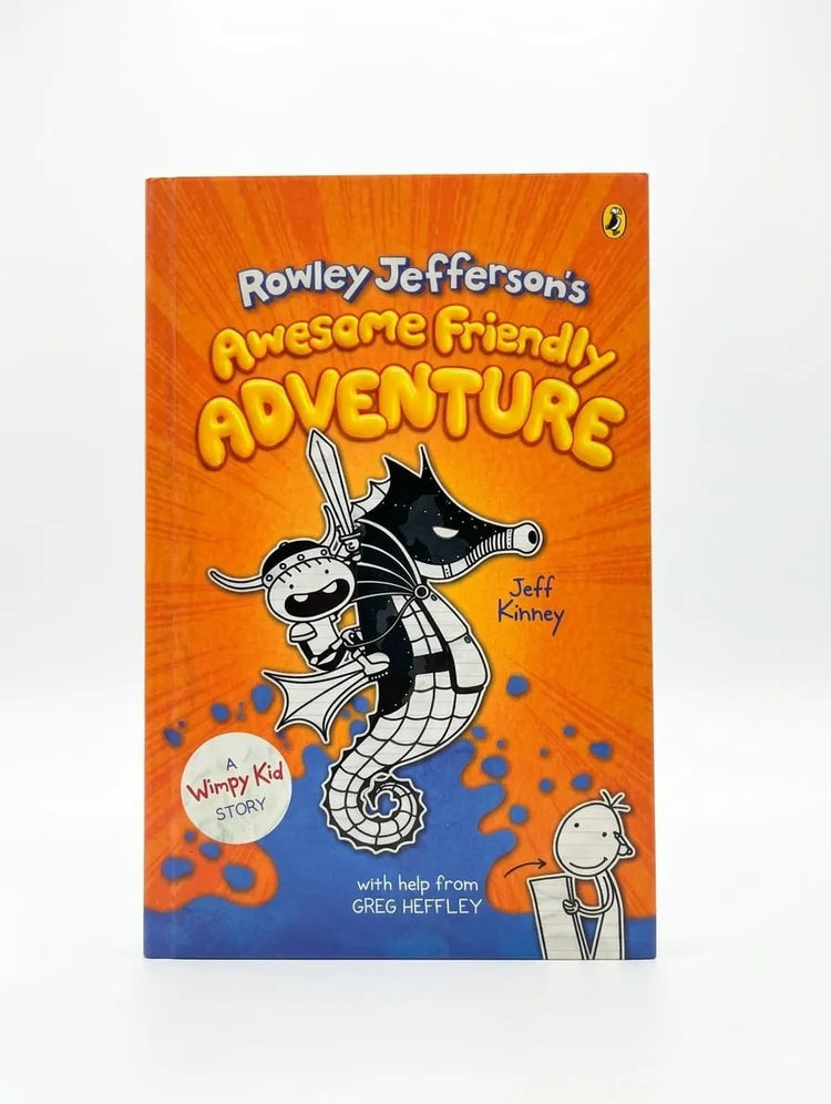 Book cover of 'Rowley Jefferson's Awesome Friendly Adventure' with cartoon character on orange background