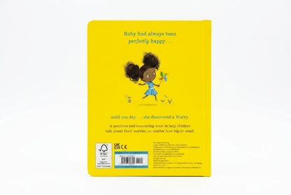 Book cover with a yellow background featuring an illustration of a child and text.