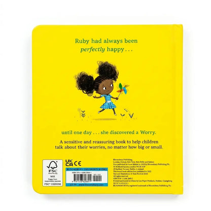 The back cover of the children's book 'Ruby had always been perfectly happy .