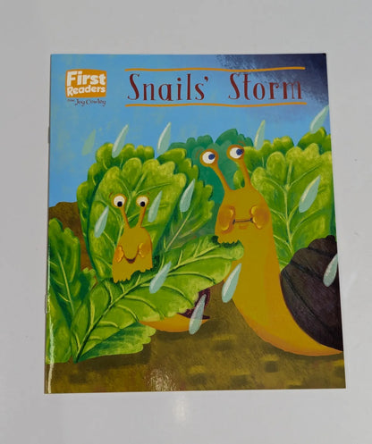 Book cover of 'Snails' Storm' with two snails on a leafy background