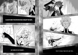 Comic book panel sequence with character actions and dialogue.