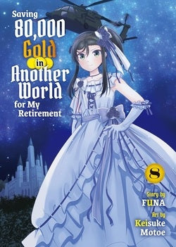 Book cover with an anime character in a blue dress against a dark background