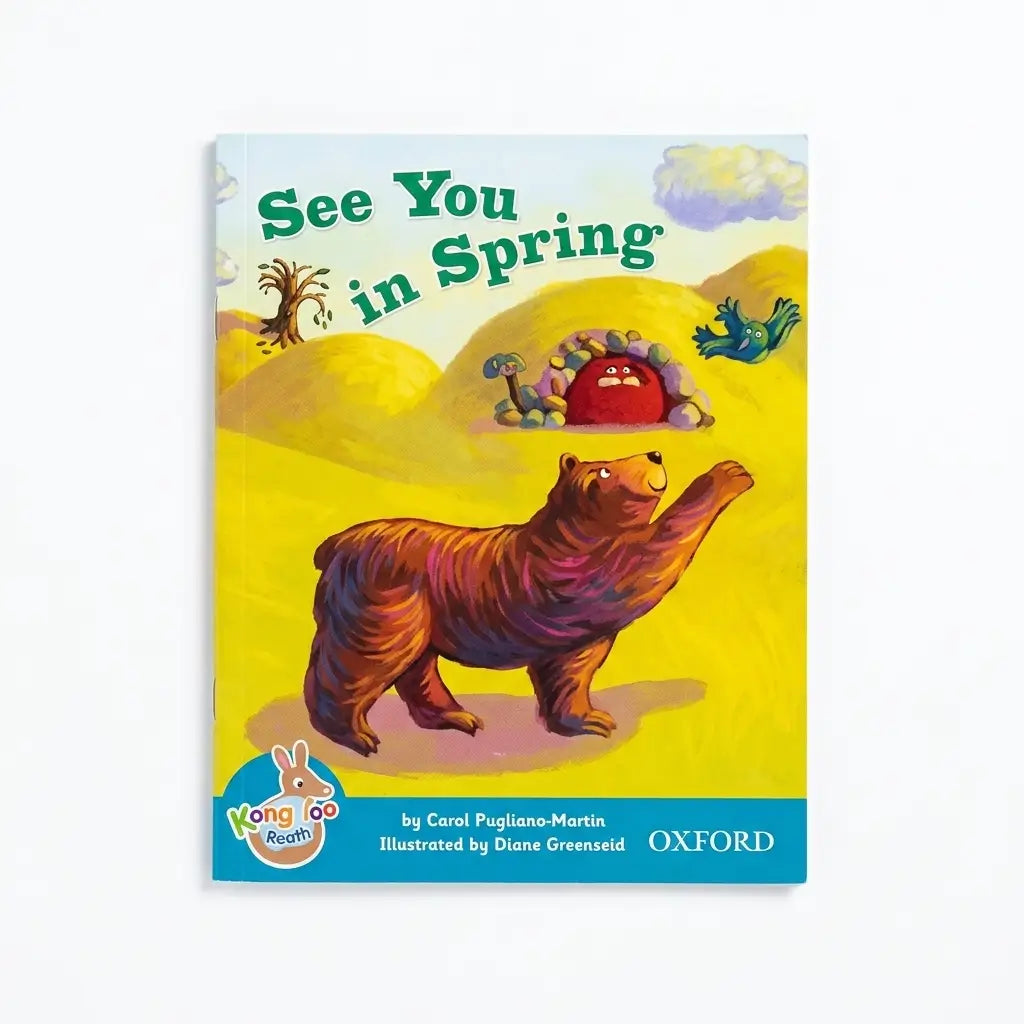 Oxford Long Go Read 'See You in Spring' children's book featuring a colorful illustration of a bear in a yellow spring landscape, shown on a clean white background.