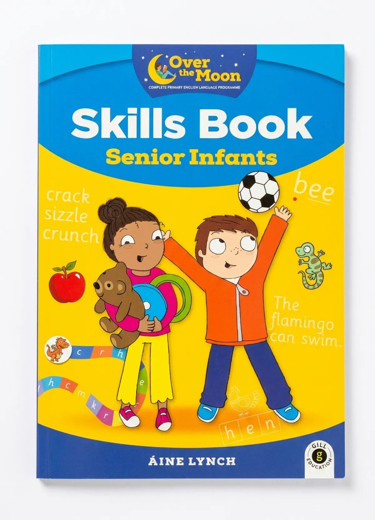 Children's skills book for senior infants with colorful cover and characters on a white background