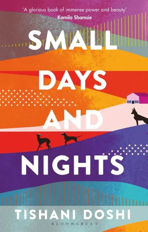 Book cover of 'Small Days and Nights' by Tishani Doshi with colorful design and text.