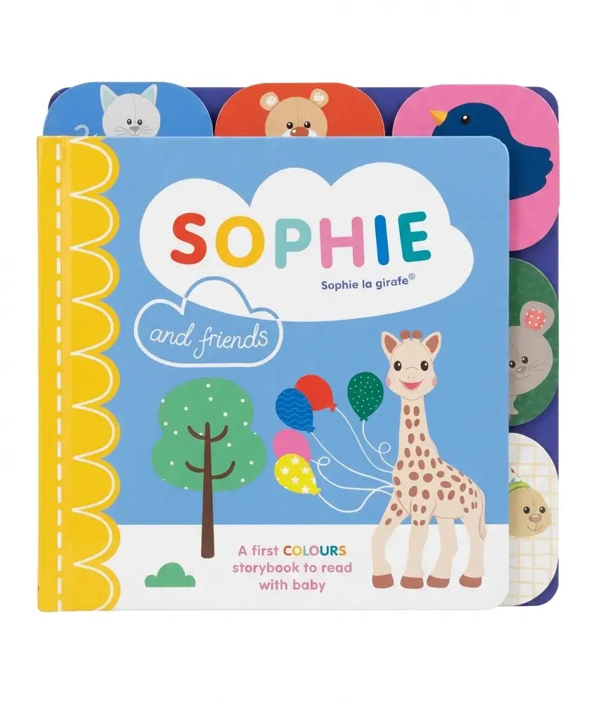 Children's book titled 'Sophie la girafe' with colorful illustrations on a white background