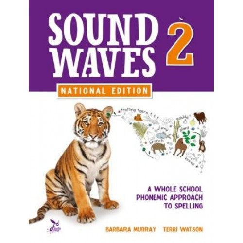 Book cover of 'Sound Waves 2' with a tiger illustration on a white background