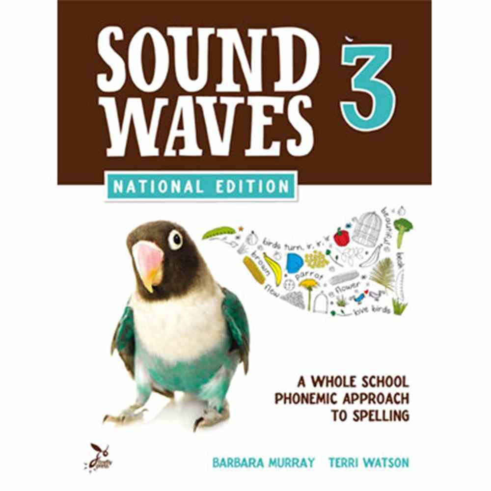 Book cover of 'Sound Waves 3' with a parrot illustration on a white background