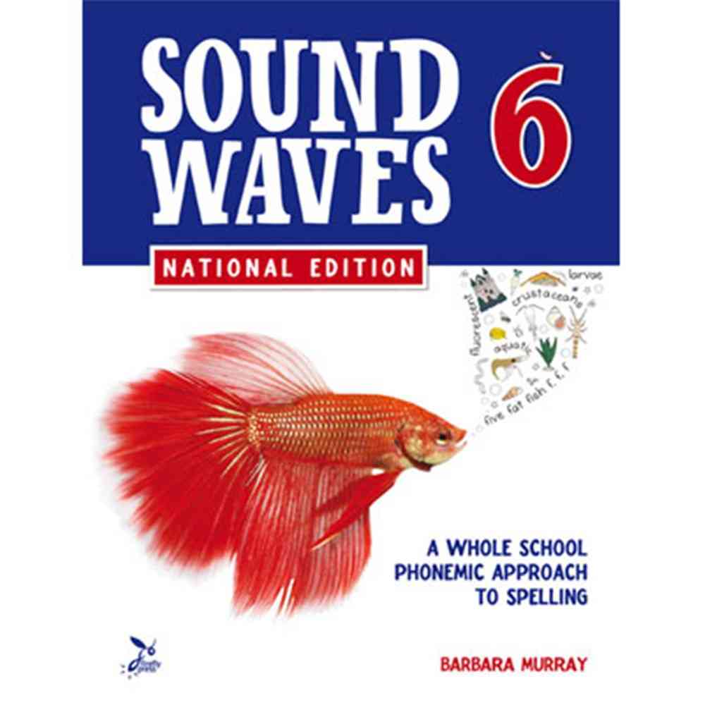 Book cover of 'Sound Waves 6' with a red fish illustration on a white background