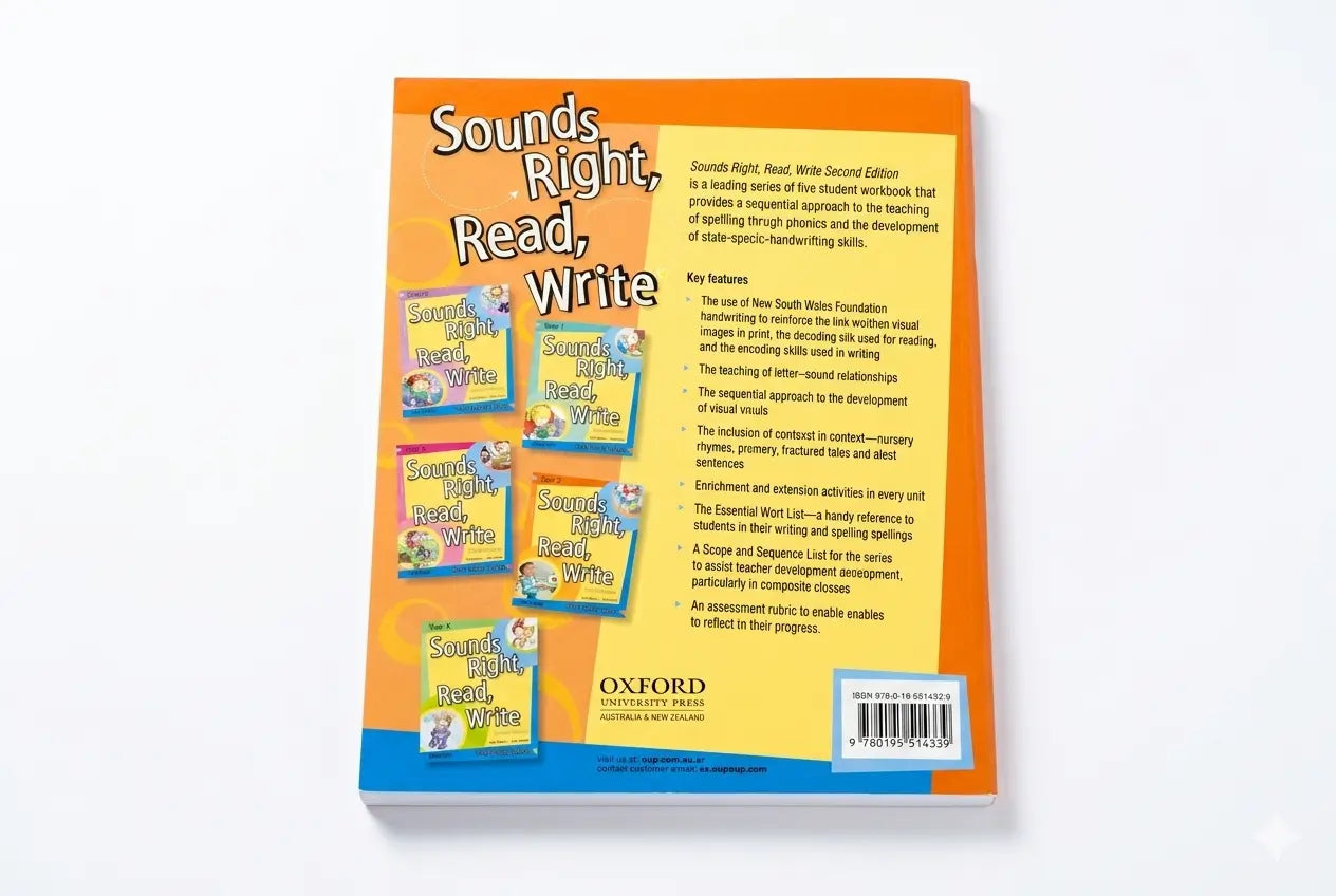 Book cover of 'Sounds Right, Read, Write' by Oxford on a white background