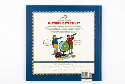 Book cover with text and illustration of two children around a globe, on a white background