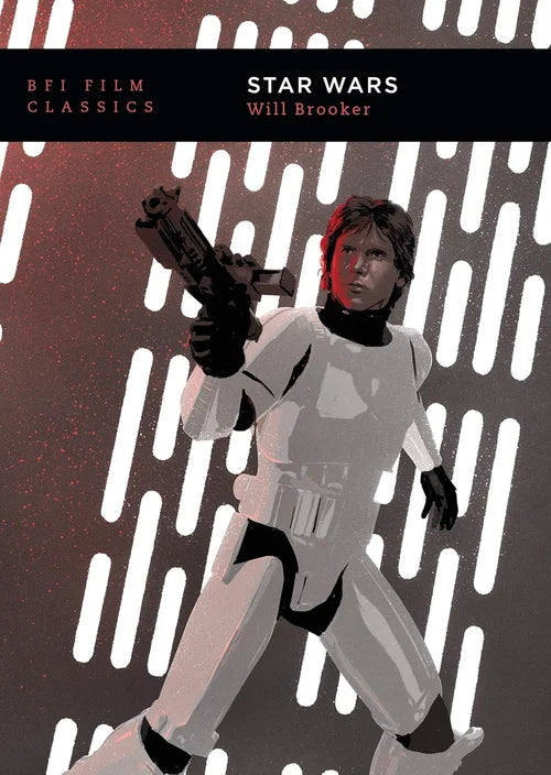 Book cover of 'Star Wars' featuring a character in a stormtrooper suit with a patterned background.
