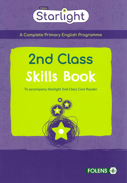 Starlight 2nd Class Skills Book cover with purple background and green star design
