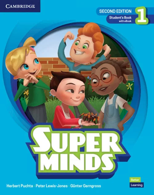 Book cover of 'Super Minds' with cartoon characters on a blue background