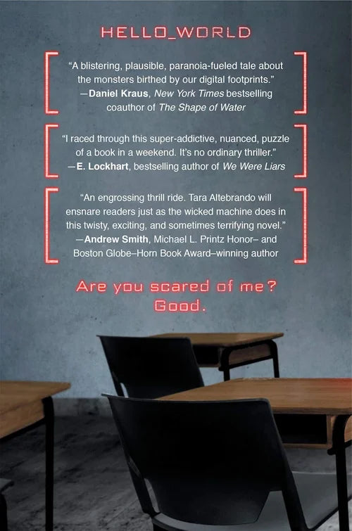 Book cover with text quotes and a classroom setting