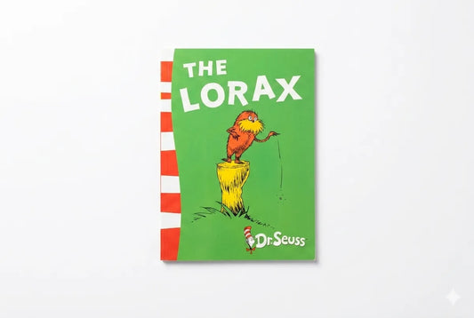 Book cover of 'The Lorax' by Dr. Seuss on a white background