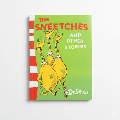 Book cover of 'The Sneetches and Other Stories' by Dr. Seuss with a green background and yellow characters.