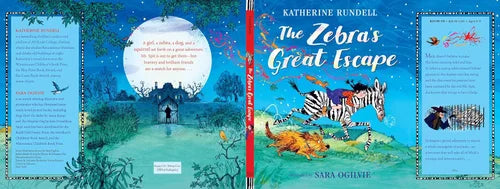 Book cover of 'The Zebra's Great Escape' with illustrations and text.