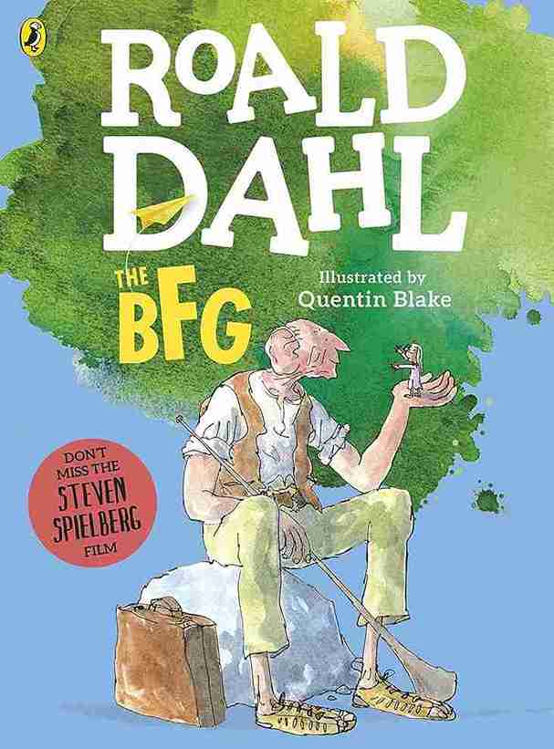 Book cover of 'The BFG' by Roald Dahl with illustration of a character