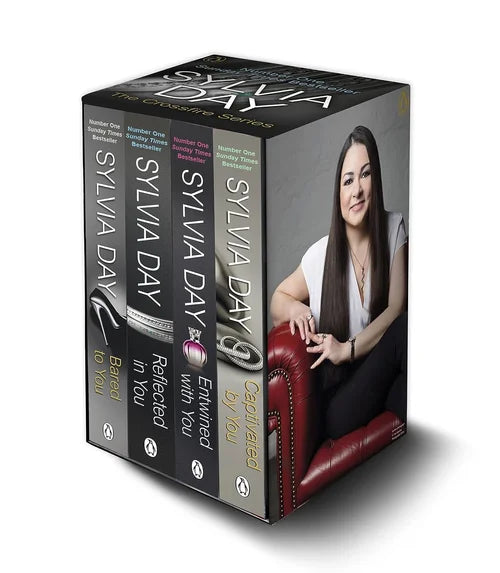 Box set of Sylvia Day books with a woman on the cover