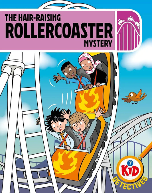 Children's book cover with a rollercoaster and two characters on it