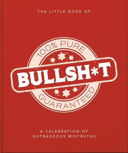 Red book cover with 'BULLSH*T' stamp and text on a red background