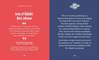 Book page with text on shoe polishing and its historical context, featuring a red and blue color scheme.