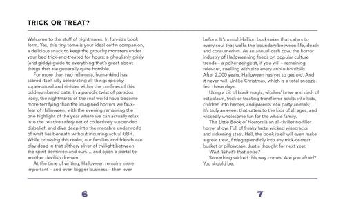 Text page from a book with Halloween-themed content