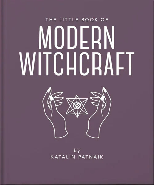 Book cover of 'The Little Book of Modern Witchcraft' by Katalin Patnaik on a purple background.