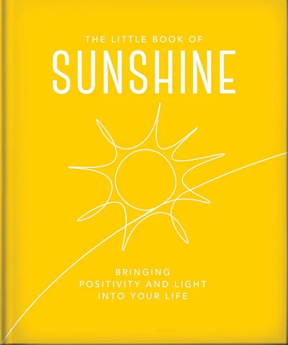 Book titled 'The Little Book of Sunshine' with a sun illustration on a yellow background