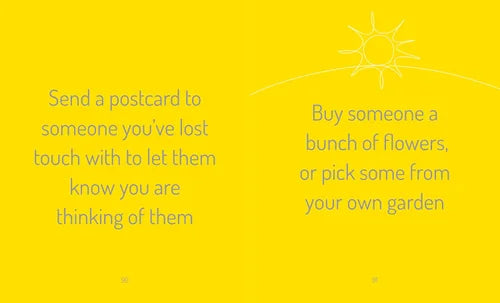 Yellow background with text and sun illustration