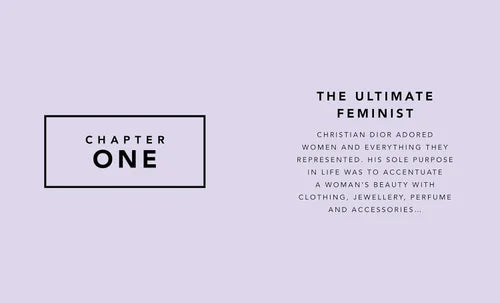Text on a light purple background with 'Chapter One' and 'The Ultimate Feminist' text.