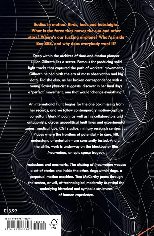 Book back cover with text and minimal design elements