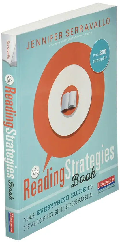 Book titled 'The Reading Strategies Book' by Jennifer Serravallo with a target design on the cover.