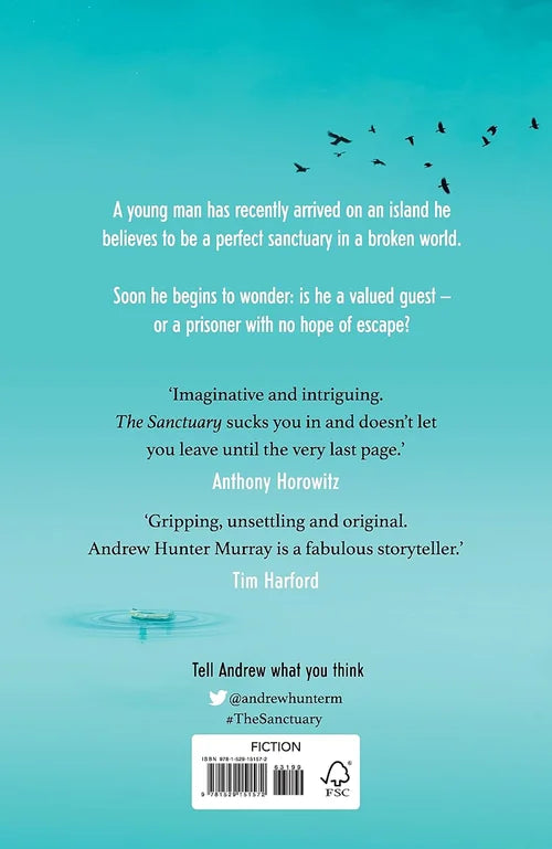 Book back cover with text and a bar code on a teal background