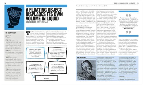 Educational page about Archimedes' principle with text and illustrations.