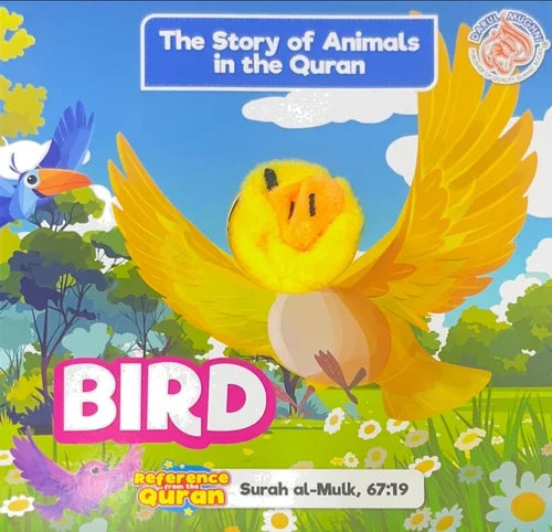 Book cover of 'The Story of Animals in the Quran' focusing on the animal 'Bird'.